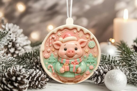 3D Porcelain Pig Christmas Ornament: A Crafter’s Review of the Illustrations