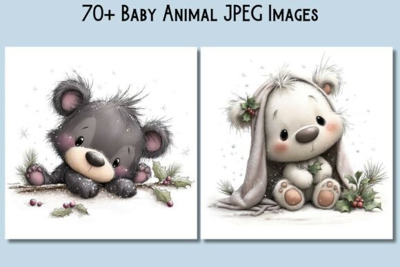 Baby Animal Clipart JPEG Bundle for Illustrations and Blog Graphics
