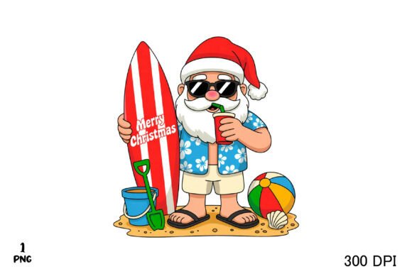 Beachy Christmas PNG: A Festive Graphic Design Asset for T-Shirt Designs