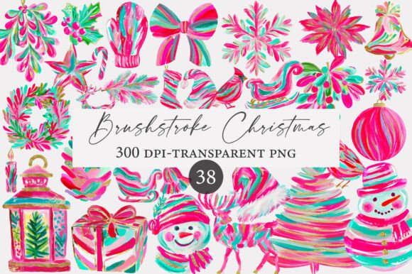 Brushstroke Christmas Clipart Review for Illustrations