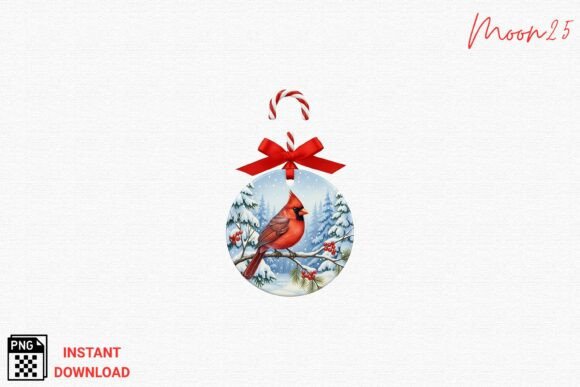 Cardinal Christmas Ornament PNG for T-Shirt Designs and More