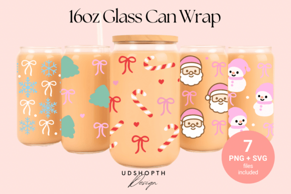 Christmas 16oz Libbey Glass Can Wrap SVG Review