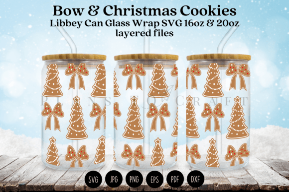 Christmas Cookies Libbey Can Glass Wrap for Festive Tumbler Wraps
