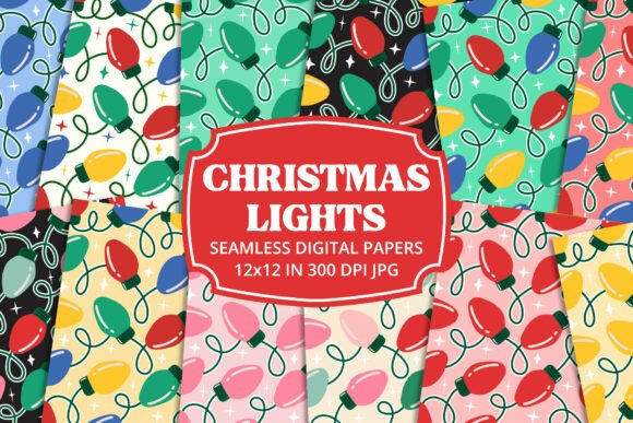 Christmas Lights Seamless Digital Paper: A Pattern That Elevates Content Design