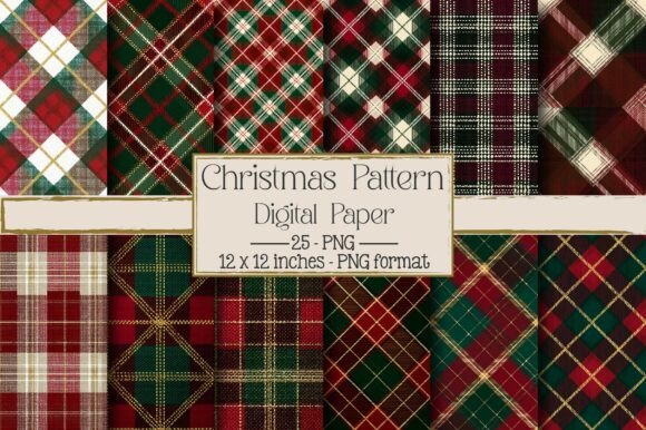 Christmas Pattern Vector Plaids for Festive Branding and Packaging