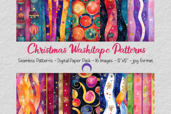 Christmas Seamless Washi Patterns: A Festive Graphic Design Asset
