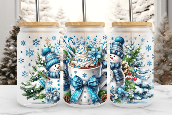 Christmas Snowman 16oz Glass Wrap PNG Review for Tumbler Wraps