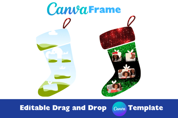 Christmas Stocking Canva Photo Template Review for Digital Sellers
