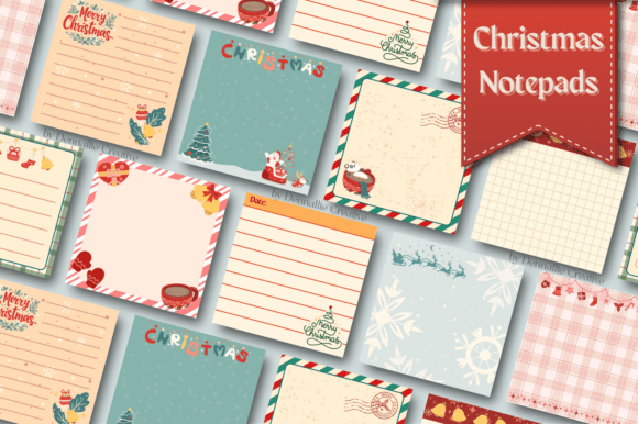 Christmas Themed Notepad: A Festive Graphic Design Asset for Local Business Branding