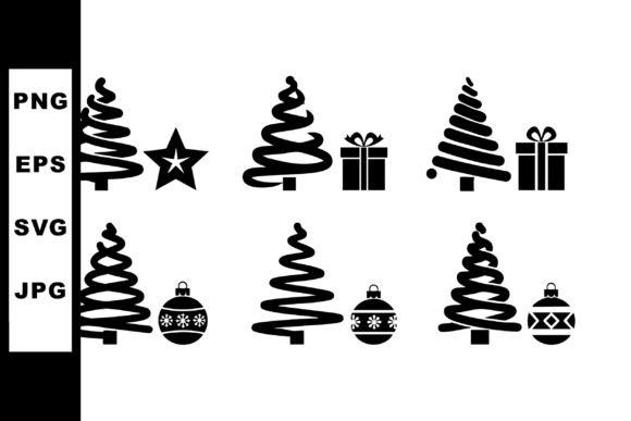 Christmas Tree Icons with Stars Gifts an: A Review for Digital Sellers