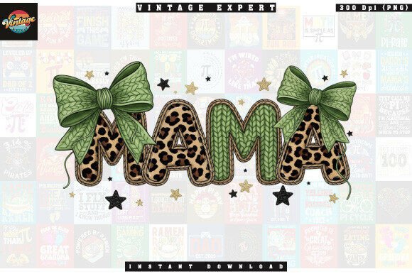 Cute Bow Christmas Mama Leopard PNG Review