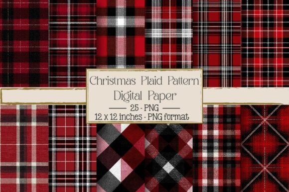 Flat Christmas Plaid Pattern Design: A Festive Branding Asset for Local Businesses