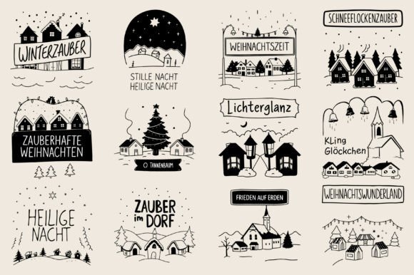 German Christmas Houses Svg Bundle: A Seasonal Graphic Design Asset for Print Templates