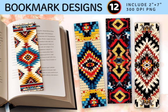 Native American Crochet PNG Bookmark Des