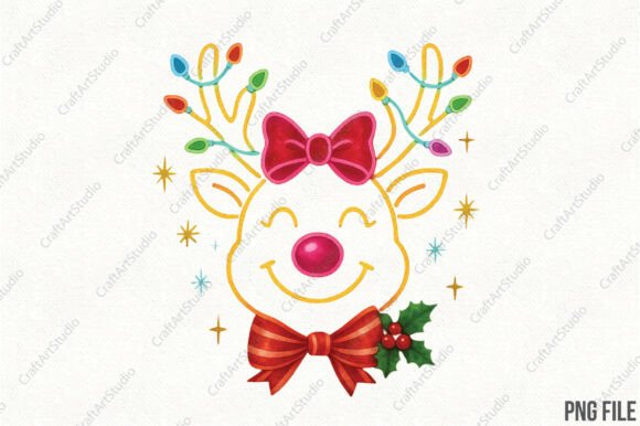 Neon Coquette Christmas Reindeer PNG Review