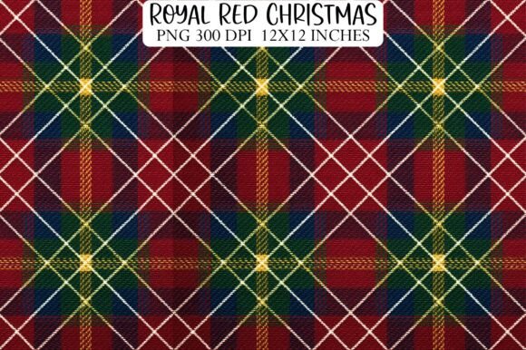 Royal Red Christmas Tartan Plaid Fabric for Festive Branding and Local Business Design
