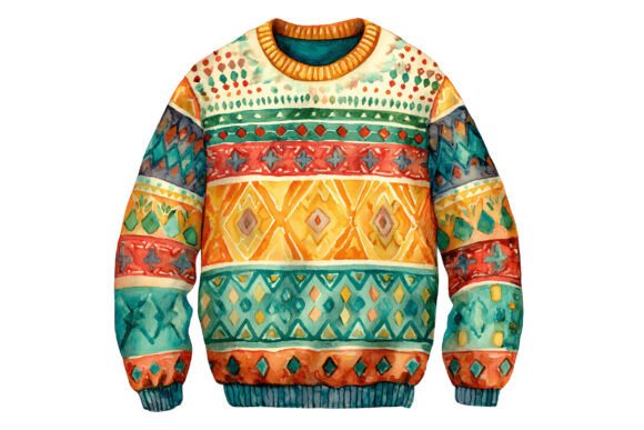 Ugly Christmas Sweater Pattern for Illustrations