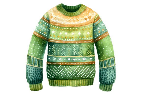 Ugly Green Christmas Sweater: Illustrations for Festive Branding